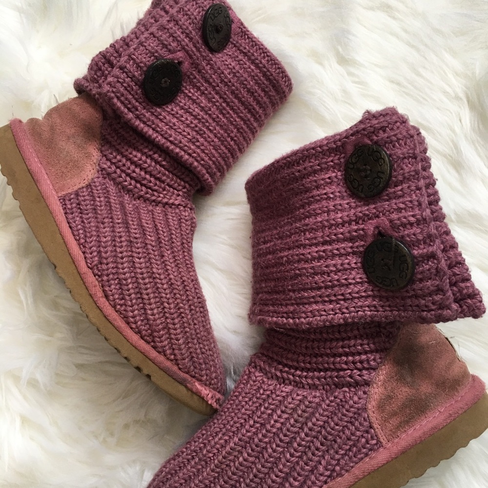 Girls Pink Knit Uggs